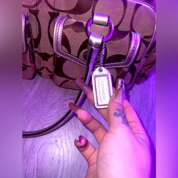 Rare vintage coach bag metallic/monogram - Picture 3 of 3